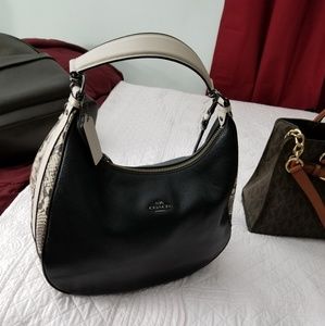 Coach Harley, Pebble Leather, Snakeskin Hobo